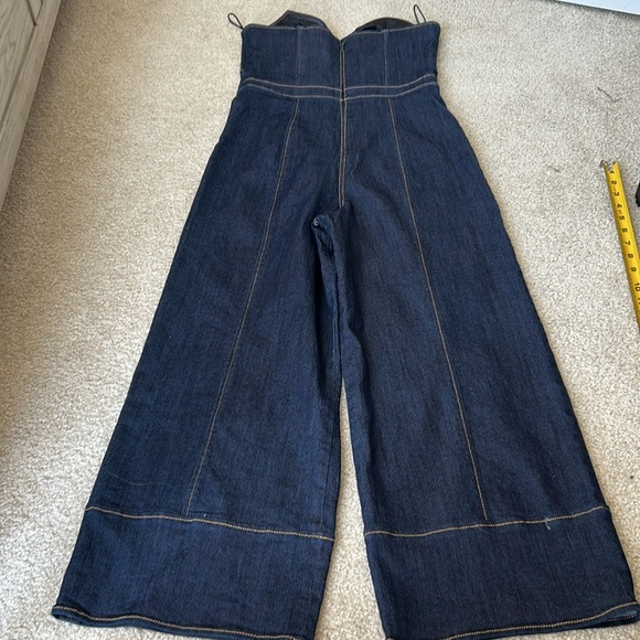 Cinq a Sept Zelda strapless denim jumpsuit - Picture 5 of 14